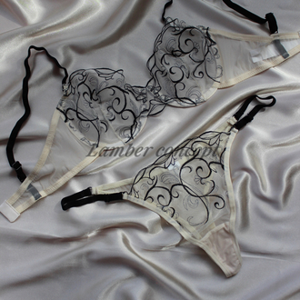 Midnight Lace Bra Set