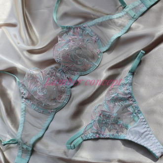 Blues Minky Bra Set