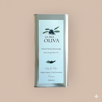 La Mia Oliva – Soğuk Sıkım Ayvalık Zeytinyağı | Naturel Sızma | Teneke ambalaj 5000 ml