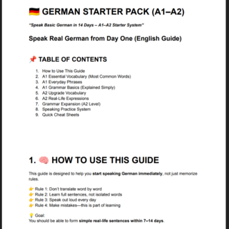 A1-A2 German Starter Pack