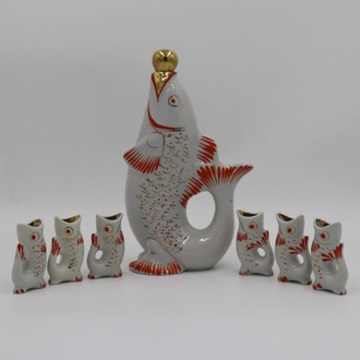 Vintage Porselen Karaf Set/Likör Takımı