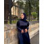Sade saten lacivert abiye