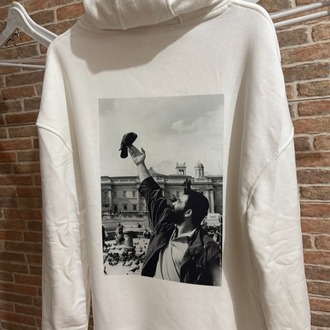 Kişiye Özel Baskı – Oversize Beyaz Hoodie / Sweatshirt