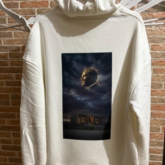 Kişiye Özel Baskı – Oversize Beyaz Hoodie / Sweatshirt