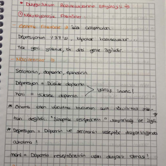 Psikopatoloji Vize Notlarım 