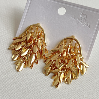 Gold Sallantılı Model Çelik Küpe