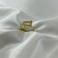 Gold Zirkon Taşlı Ayarlanabilir Çelik Yüzük
