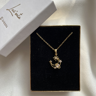 Gold Ay Model Çelik Kolye (45 cm)