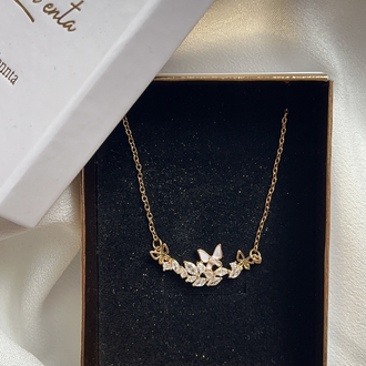 Gold Kelebek Model Çelik Kolye (45 cm)