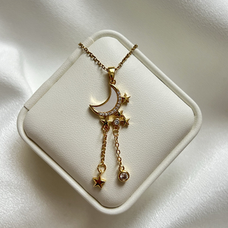 Gold Ay Model Çelik Kolye (45 cm)