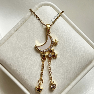 Gold Ay Model Çelik Kolye (45 cm)