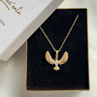 Gold Anka Kuşu Model Çelik Kolye (45 cm)