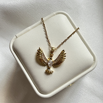 Gold Anka Kuşu Model Çelik Kolye (45 cm)