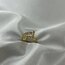 Gold Zirkon Taşlı Ayarlanabilir Çelik Yüzük