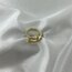 Gold Zirkon Taşlı Ayarlanabilir Çelik Yüzük