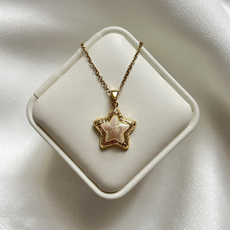 Gold Yıldız Model Çelik Kolye (45 cm)