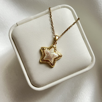 Gold Yıldız Model Çelik Kolye (45 cm)
