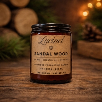 Sandal Wood Amber Kavanoz mum