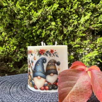 Yılbaşı temalı silindir mum seti (4 lü set)