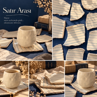 Satır Arası Yırtık Sayfa Bardak Altı