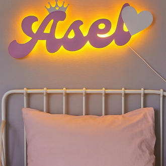 İsme özel mdf  gece lambası