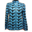 Light Ice Baby Blue Women Leather Leaf Jacket [Design 01]