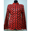 Plus Size Red Leather Leaf Women Jacket [Design 04]