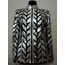 Plus Size Silver Gray Leather Leaf Woman Jacket [Design 04]