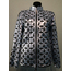 Plus Size Silver Gray Leather Leaf Jacket for Woman [Design 06]