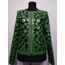 Green Leather Women Leaf Jacket [Design 07]