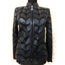 Plus Size Navy Blue Leather Leaf Jacket Women [Design 01]
