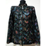 Flower Pattern Black Leather Leaf Jacket for Women [Design 04]