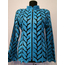 Plus Size Ice Baby Blue Leather Leaf Women Jacket [Design 04]