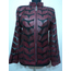 Burgundy Women Leather Leaf Jacket [Design 01]