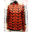 Red Women Leather Leaf Jacket [Design 01]