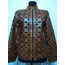 Plus Size Brown Women Leather Leaf Jacket [Design 06]
