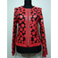 Red Leather Women Leaf Jacket [Design 07]