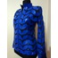 Plus Size Blue Leather Women Leaf Jacket [Design 01]