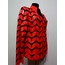 V Neck Red Leather Leaf Woman Jacket [Design 09]