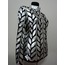 Plus Size Silver Gray Leather Leaf Woman Jacket [Design 04]