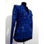 V Neck Blue Leather Leaf Womens Jacket [Design 12]