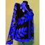 V Neck Blue Leather Leaf Women Jacket [Design 10]