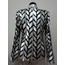 Plus Size Silver Gray Leather Leaf Woman Jacket [Design 04]