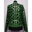 Green Leather Women Leaf Jacket [Design 07]