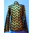 V Neck Gold Leather Womens Leaf Jacket [Design 08]
