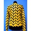 Round Neck Yellow Leather Leaf Womens Jacket [Design 11]