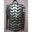 Plus Size Shiny Silver Gray Leather Woman Leaf Jacket [Design 01]