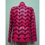 V Neck Pink Leather Leaf Woman Jacket [Design 09]