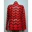 V Neck Red Leather Leaf Woman Jacket [Design 09]