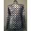 Plus Size Silver Gray Leather Leaf Jacket for Woman [Design 06]